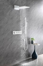 Wall mounted waterfall shower system with hand shower, sliding bar