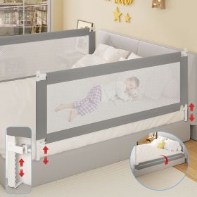 Bed Rail for Toddlers, Detachable Baby Bed Rail Guard, Suitable for Queen, Full, Bed Rails for Toddlers and Baby(Grey, 78.7", 2 Side)