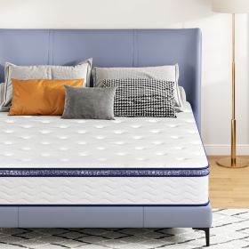12 Inch Hybrid Mattress,  Medium Firmness, Cooling Gel Foam, Certified Safe Foams & Fabric, Mattress In A Box, Strong Edge Support, Waffle Fabric (Option: H812T)