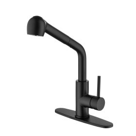 Stainless Steel Matte Black Single Handle Pull Out Spray, Kitchen Faucet (Option: Matte Black)
