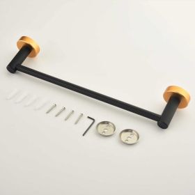 6 Piece Bathroom Towel Rack Set Wall Mount White Icon (Option: Matte Black)