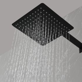 12" Wall Mount Rainfall Square Shower Head (Color: as Pic)